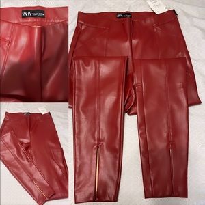 Faux leather pants